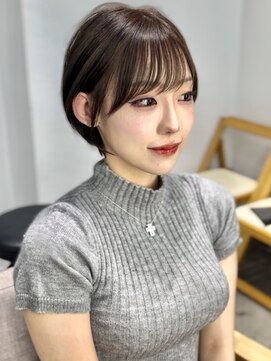 ビューシンサイバシ(VIEW SHINSAIBASHI) 前髪カット＊イメチェンショートボブ＊カーキグレージュ