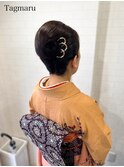 訪問着着付けヘアセット☆夜会巻きスタイル