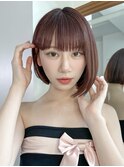 暗めカラー/ボブ/顔周り/前髪/レイヤー/髪質改善/縮毛矯正/原宿