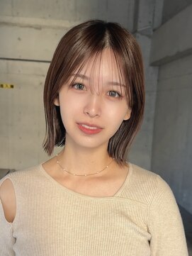 サンド 大阪梅田(sand) オリーブグレー/ココアベージュ/クラゲヘアー/ボブ