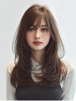ダル 渋谷/表参道(DAL.)&nbsp;顔周りカットハッシュカットダークブラウンワンホンレイヤー韓国