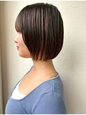 切りっぱなし/丸みボブ/似合わせ透明感カラーブリーチなしp志木