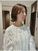 センター分けボブ