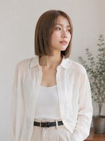 ドット ヘアー ジェム(dot.hair gem) ハイトーンボブ/ミルクティーベージュ/ツヤボブ