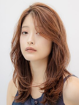 カナン 銀座(CANAAN) アンニュイレイヤー　オレンジベージュ　流し前髪