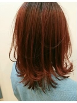 エイム(AIM) 切りっぱなしミディー×ローズピンク/ピンクカラー