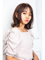 モカ ヘアーデザイン(moca HAIR DESIGN) グレージュの外ハネミディアム