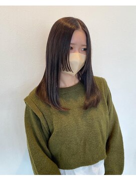 エンリッチヘア(enrich hair) ロングヘア フェイスレイヤー ダークブラウン