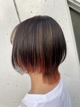 アオゾラヘアー 本店(AOZORA HAIR) インナーグラデーション/ミルクティーオレンジ