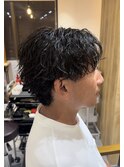 波巻きスパイラルパーマツイストスパイラルパーマセンターパート
