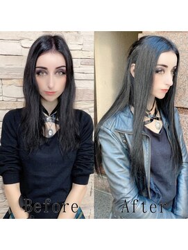 あるじゃんすー 名古屋店 ブラック#シールエクステ#小顔#ドレスヘア#小顔ヘア#黒髪#名古屋