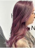 ピンクボルドーカラー レイヤーカット