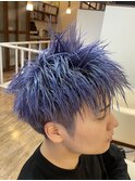 スパイキーショート/ツーブロック/ラベンダーアッシュ#ブリーチ