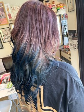 ヘア メイク ココ(hair make coco) ブルーがポイントのグラデカラー♪
