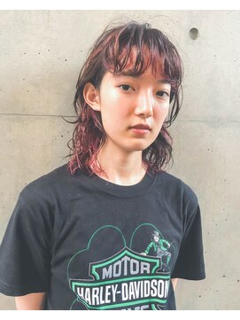 アンティ(ANTI) 【アクセントカラー】レイヤー×ブリーチ毛のニュアンスパーマ