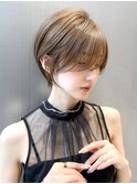 大人ショート/縮毛矯正/学割U24/ブルーカラー/くすみベージュ