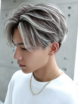 アポロ 横浜駅店(apollo) xメンズバレイヤージュ/ホワイトグレージュ/レイヤーカット