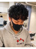 無造作パーマ×マッシュ
