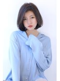 前髪なしアッシュブラックAラインボブ
