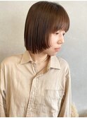 顔まわりレイヤーボブ＊オリーブベージュ透明感カラー