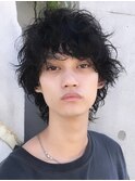 横浜シャドウパーマセンターパートニュアンスパーマコンマヘア