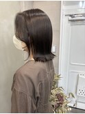 くびれヘア/暗めカラー/アプリコットオレンジ/縮毛矯正