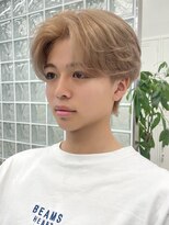 サンクマーケット 渋谷(cinq MARKET)&nbsp;韓国風メンズミルクティーベージュブラウンカラーグレージュヘア