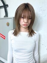 ノラ シブヤ(NORA) ★ハッシュカットミディアムレイヤーウルフカット茶髪シャギー