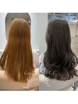 カラ フクオカ 天神(Cara FUKUOKA) ショコラグレージュ&レイヤーカット《福岡透明感カラー》