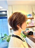 大人かわいいシースルーバングショート