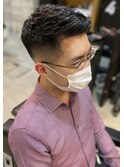 sショートレイヤーかき上げワイルドツーブロックフェード