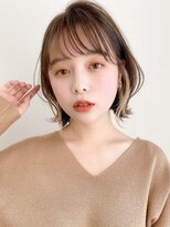 トゥーナ 表参道(tona) 小顔カット・外ハネボブ・くびれヘア・ペールベージュ