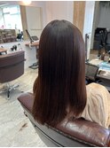 髪質改善で大人上品なツヤ髪に＿ブラウン＿セミロング［東陽町］