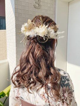 オッジバイケンジ(oggi by KENJE) 【misa】卒業式アレンジ/ハーフアップ/ドライフラワー/水引き