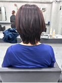 黒髪/グレーベージュ/レイヤーロング/前髪パーマ/銀座/東銀座