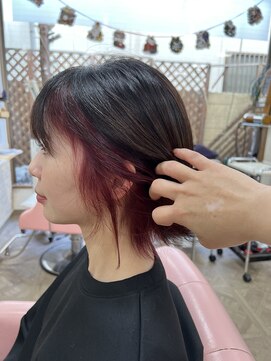 ヘアーサロン リュウズ(HairSalon Ryu's) インナーカラーレッドピンク