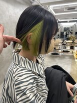 ソーコ 渋谷(SOCO)&nbsp;インナーカラーイヤリングカラーデザインカラーライムグリーン