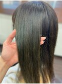 20代30代　ブリーチなし透明感◎オリーブアッシュ