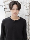 メンズショートセンターパートショートパーマ