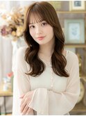 大人美人透けバング韓国風巻きレイヤーロングh3戸頭20代30代40代