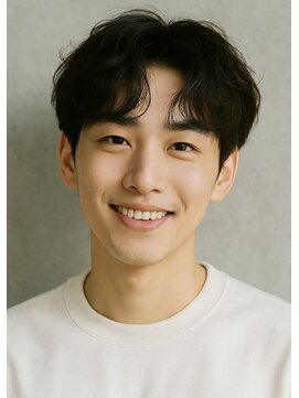 にもう ブルーブラック 韓国マッシュ フェザーパーマ　ST36