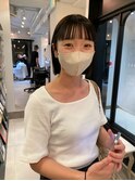 【表参道sheta小林】切りっぱなしボブ暗めカラーぱっつん前髪