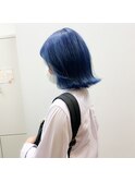 ブルーカラー/ネイビーブルー/韓国ボブ