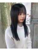 シースルーバング×ストレートロング