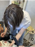 【viewt hair】ハイライト × 切りっぱなしボブ　福山市