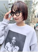 NUDE顔周りレイヤー切りっぱなしボブ レイヤーボブ ミニボブ