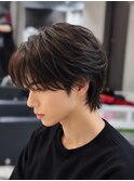 センターパート×ニュアンスパーマ