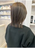 福山市Caary切りっぱなしボブ寒色オリーブベージュ20代30代40代
