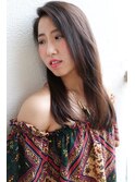【小顔バランス】モノトーンブラウン×ナチュラルストレート