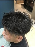 仙台D メンズカット黒髪束感バーバー風ツイスパstyle